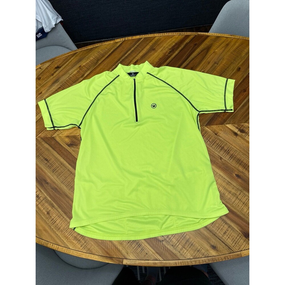 Canari Cycling Jersey XL Neon Yellow Half Zip Short Sleeve Bike